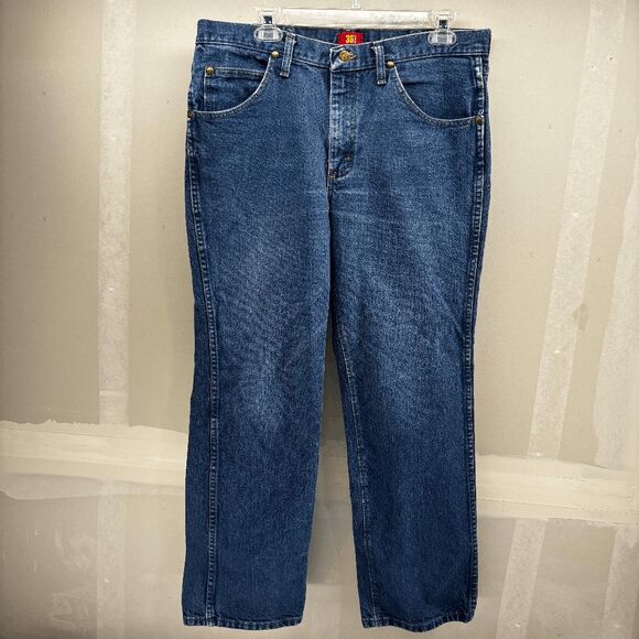 Wrangler Jeans Mens 34x30 Blue Denim Slim Fit Western Cowboy 36MWZPD Pants - Picture 7 of 8